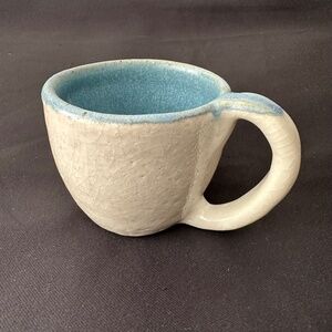 Handmade Studio Art Pottery Mug, Glazed & Signed Blue Homeware